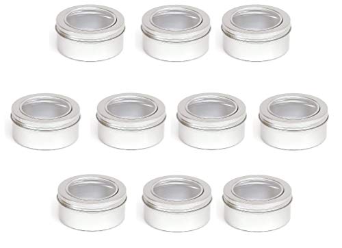 Preisvergleich Produktbild 10 runde Kronenberg24 Metalldosen aus Aluminium 150ml 81x37mm Aluminiumdosen Schraubdeckel mit Fenster für Kosmetika und Lebensmittel Gewürzdose
