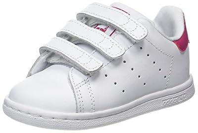 adidas Stan Smith, Baskets Mixte Bébé, Blanc (Footwear White/Footwear White/Bold Pink), 23 EU