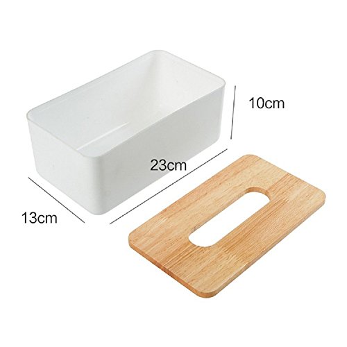 KAMIERFA Umweltfreundlich Plastik Kosmetiktücherbox Taschentuchspender mit Holzmaterial Abdeckung Typ 1 - 3