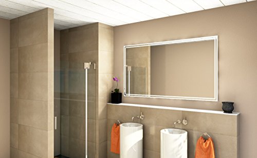 LED Badezimmerspiegel BADSPIEGEL Wandspiegel Lichtspiegel 020 (Breite: 130 x Höhe: 70 cm) - 5