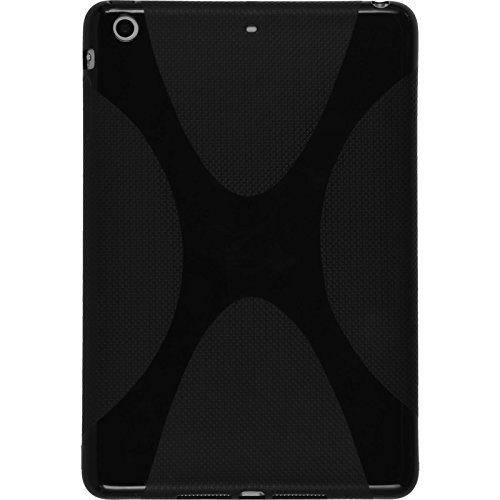 PhoneNatic Case für Apple iPad Mini 3 2 1 Hülle Silikon schwarz X-Style Cover iPad Mini 3 2 1 Tasche + 2 Schutzfolien - 3