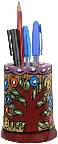 Ananth Crafts Hand Painted Tribal Dance Hand Made Uneven Shape Pen Holder