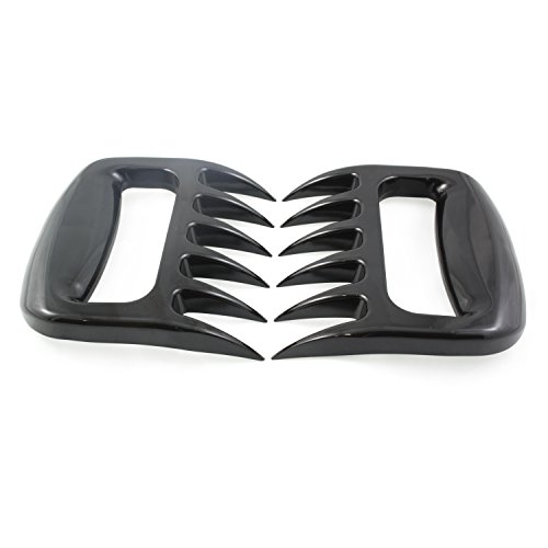 Belmalia 1 Paar Fleisch-Krallen ► Verstärkte Version ◄ Spitzen aus Kunststoff-Vollmaterial – Fleischgabeln Bärentatzen Grill BBQ Pulled Pork Schwarz - 6