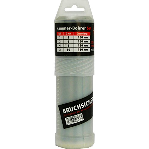 Proteco-Werkzeug® 10 x SDS+ Plus Hammerbohrer 5 6 8 10 mm Set Betonbohrer Steinbohrer Schlagbohrer - 3
