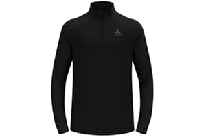 Odlo Herren Odlo Laufshirt Herren Langarm Essential Ceramiwarm I Sport Shirt Männer I Sport Oberteil I Midlayer I Fitness Shirt Sweater (1er Pack)