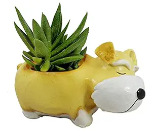 Crafts For You Handcrafted Resin Dog/Puppy Succulent Planter Pots Flower Pot Creative Animal Home and Garden D