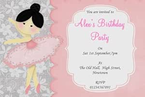 Lot De 10 Cartes D Invitation Anniversaire De Ballet Ballerine Amazon Fr Cuisine Et Maison