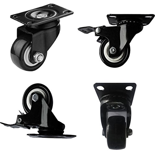 4 x 50 mm cargas pesadas ruedas ruedas de transporte ruedas ruedas fijas/freno + Cometa