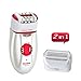 XINCARE 2 in 1 Rechargeable Women Epilator Electric Depilation Remover Hair Removal Lady Shaving For Bikini Line Face Leg Body Trimmer Shaver - Red