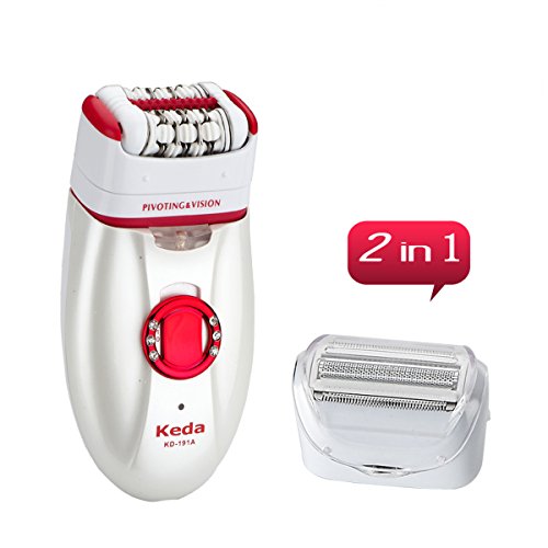 XINCARE 2 in 1 Rechargeable Women Epilator Electric Depilation Remover Hair Removal Lady Shaving For Bikini Line Face Leg Body Trimmer Shaver - Red