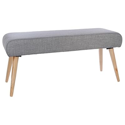 Atmosphera Grande Banquette pouf - Esprit scandinave - Coloris GRIS Soie