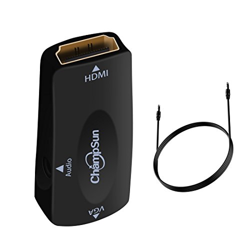 Full HD 1080P HDMI Buchse auf VGA Buchse Konverter, vergoldet DP zu HDMI Stecker Adapter mit 3,5 mm-Audio-unterstützt HDMI Streaming Media Player zu VGA Projektor