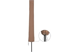 Springreen Premium Sonnenschirm Schutzhülle bis Ø 300 cm | Ampelschirm Schutzhülle | Universalabdeckung zum Schutz für Sonnenschirme | Extra wasserabweisend und UV schützend | Hülle (Braun)