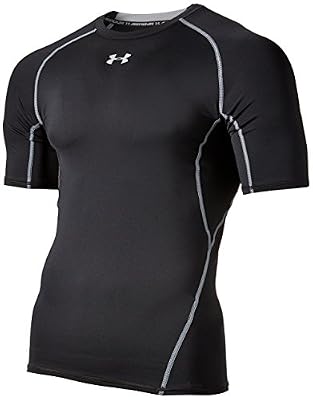 Under Armour - Heat Gear T-Shirt - manches courtes - Homme - Noir (Noir/Acier) - Taille: M