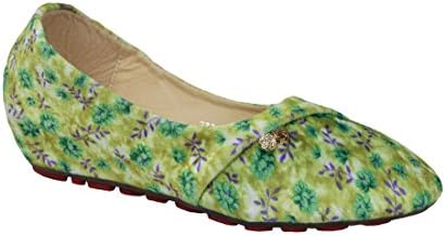 Girl's Colorful Slip-On Ballerina Comfort Flat Shoes with Wild Flower Print