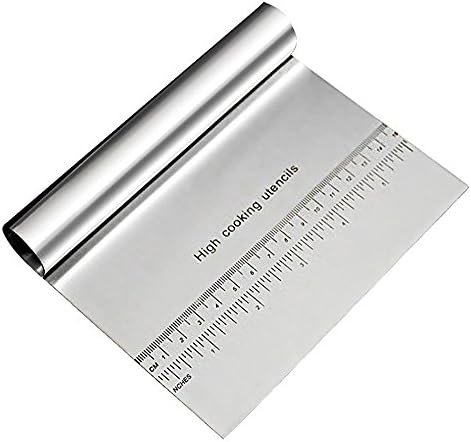 Mmrm 1 Pcs Stainless Steel Pizza &amp; Cake Dough Scraper Cutter Spatula w/ Scale Kitchen Baking Tool