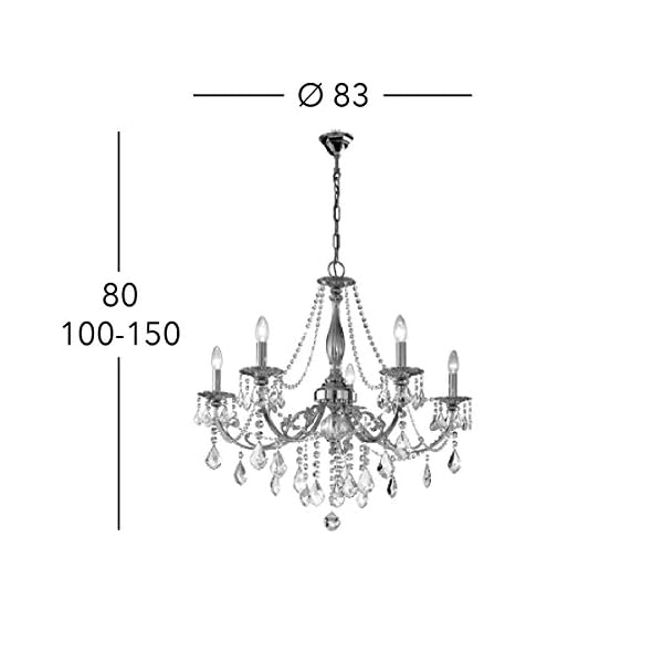KOLARZ CHANDELIER PISANI CRYSTAL CHROME 5 LIGHT E1 - Image 3