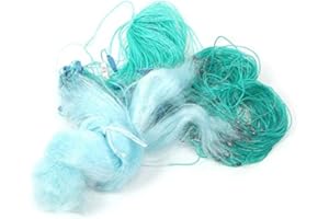 AUNMAS 50m/1.5m 3 Couches Nylon Pêche en Eau salée Lancer à la Main Piège à appâts Filet Nesh Gill Spin Outil de Filetage extérieur avec Accessoires de Flotteur(3 Doigts)