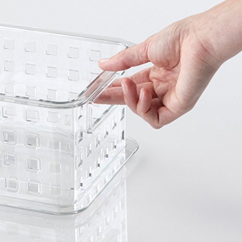 mDesign Stapelbare Aufbewahrungsbox für DVDs, Videospiele usw. – Klein, Durchsichtig - 2