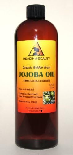 Jojoba Oil Golden Organic Carrier Unrefined Raw Virgin Cold Pressed Pure 16 oz by H&amp;B Oils Center Co.