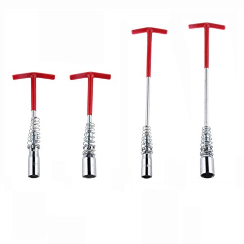 T-Griff Zündkerzenschlüssel, 16mm / 21mm Länge Auswählbar, verlängert od. normale Länge – Rot, 16mm, verlängert - 3