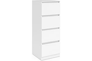 IDMarket - Beistellschrank TOMI 4 Schubladen, 30 cm, Holz, weiß, für Eingangsbereich, Badezimmer