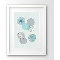 Kunstdruck ungerahmt petrol, türkis und grau