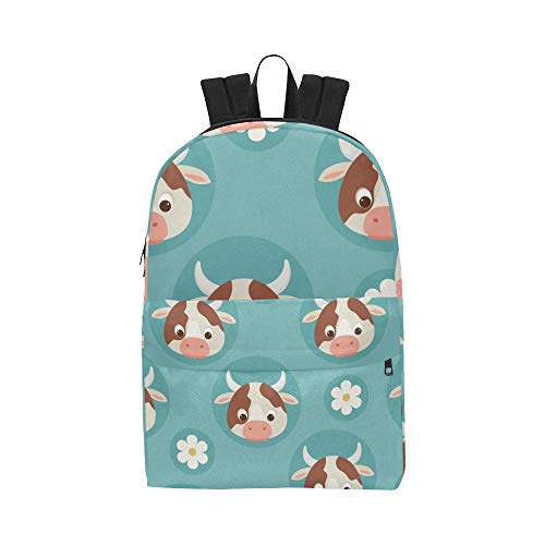 Preisvergleich Produktbild Kuh-weibliches klassisches nettes wasserdichtes Daypack sackt Schulehaus-Kausale Rucksäcke Rucksäcke Bookbag für Kinder, Frauen und Männer mit Reißverschluss und Innentasche EIN