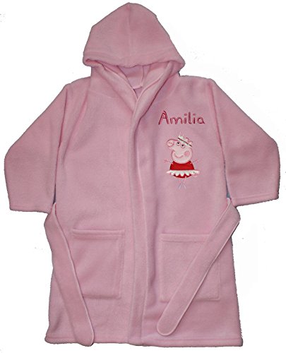 Peppa Pig Ballerine Luxury Personalised Super soft Fleece Dressing gown/Bath robe. (1 - 2)