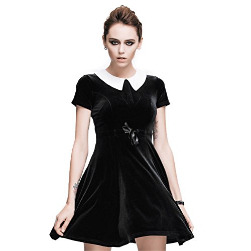 Devil Fashion Women's Steampunk Gothic Close Fitting Short Sleeve Dress Shirt Collar Skirt Black Mini Dress for Party,XS steampunk buy now online Devil Fashion Women's Steampunk Gothic Close Fitting Short Sleeve Dress Shirt Collar Skirt Black Mini Dress for Party,XS steampunk buy now online