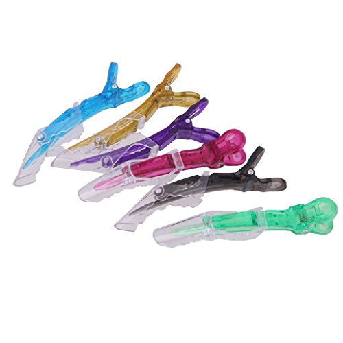 Preisvergleich Produktbild 6pcs Krokodilklemmen Klemmt Friseursalon Haar-Styling-Griff Sectioning