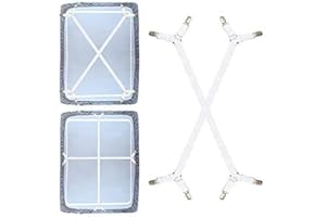 GOODTIMES Premium Bed Sheet Fasteners, 2 Pcs Adjustable Crisscross Fitted Sheet Band Straps Grippers Suspenders Corner Holder Elastic Heavy Duty for All Bedsheets Fitted Sheets Flat Sheets Long Type