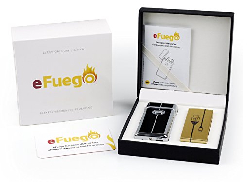 eFuego Elektronisches Sturmfestes Plasma Lichtbogen Feuerzeug mit USB Ladekabel für Zigaretten Kerzen und mehr - 6