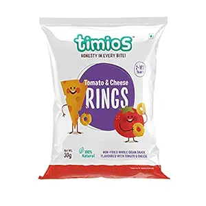 Timios Tomato and Cheese Rings | Healthy Snack for Kids | Natural Energy Food Product for Toddlers | Nutritious and Ready to Eat for Children 2+ Years