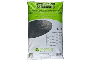 GEOSISM & NATURE - Lapillo vulcanico nero setacciato, granulometria fine, 100% naturale, per giardinaggio, drenaggio, pacciamatura, vasi e terrari (3/5 mm - Singolo da 14LT)