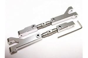 CrazyRacer 45# Steel Adjustable Upper Arm With Aluminum Ends (2pcs) Silver For HPII SAVAGE X XL 4.6 5.9 FLUX HP SS 85066 85067
