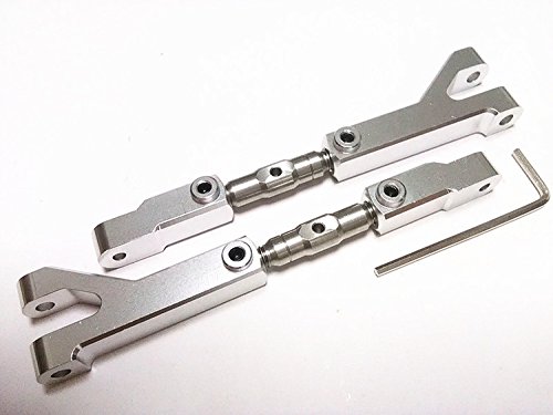 CrazyRacer Aluminum Front or Rear Adjustable Upper Arms-1PR SET Silver For H-P-I#85066 85067 H-P-I 1/8 Savage FLUX X XL 4.6 5.9