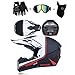 Produktbild Beruf Motocross Helm Off Road Helm Racing Downhill Racing Helm Cross Helm Motocross Mit Brille Maske Handschuhe Endurance Race Größe S-XL,H,M