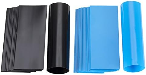 ZITFRI 29.5MM Heat Shrink Tubing 40PCS Flat PVC Tubes for 18650 18500 Battery Sleeving Wraps