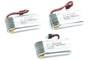 efaso Ricambio Hubsan x4 H107C – A24 – 3 batterie 3,7 V, 380 mAh – Adatto anche per Amewi Sky Shadow, Rayline 310B, Hubsan H107, H107D, Quadcopter 392, MJX F47