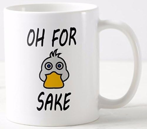 Novelty MUG ≈ OH FOR DUCK SAKE ≈ A great satirical worker employer or family gift for anyone having a bad day! ≈ This 11oz ceramic mug features a novelty ducks face printed design - comic f*ck parody adult gift for any father son husband wife daughter - ideal for Christmas Birthday Mothers or Fathers Day - listing category: tea coffee mug mugs cup cups gift gifts present presents fun novelty
