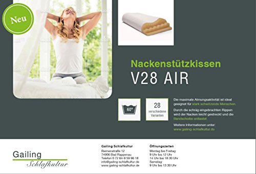 Nackenstützkissen V28 Air – Weltneuheit! Ideal bei starkem schwitzen. 28-fach verstellbar- atmungsaktiv – waschbar bei 60°C – sehr hochwertig – Nackenkissen mit 3D-Bezug- vorübergehend zum Einführpreis! - 7