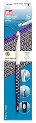 Prym - Crochet Ergonomique Blanc et Violet foncé de 8 mm