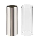 2 Stück Glas Slide und Edelstahl Slide in Box für Gitarre,...