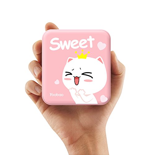 Batterie Externe Yoobao 10400mAh Chargeur Portable Power Bank Compact Mini Lampe de Poche LED Piles Externes 2 Ports USB pour iPhone 8 8 Plus   7  iPad  Samsung Galaxy  etc  - Rose