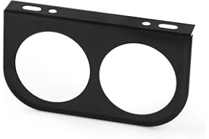 SAMTN Support universel de montage de jauge double 52mm, panneau de montage de jauge double sous le tableau de bord à deux trous en acier, noir (Noir)