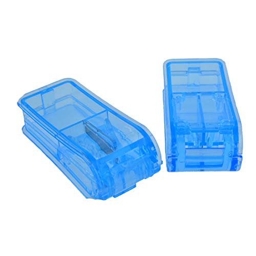 Lystaii 2pcs Pill Cutter Pill Splitter Pill Divider Dispenser Blue Plastic for Cutting Medication Tablets in H