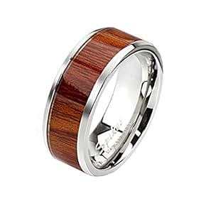 Paula & Fritz® Ring dames wolfraamcarbide geborsteld midden zirkonia