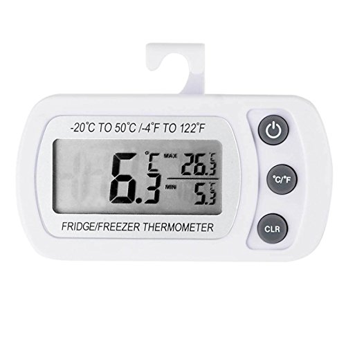 IVSO digitales Khlschrankthermometer drahtlose wasserdichte Gefrierschrank Thermometer mit przise Messbereich von -20 bis 50  C (-4 bis 122F) - LCD-Anzeige