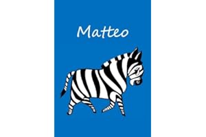 individualisiertes Malbuch / Notizbuch / Tagebuch - Matteo: Zebra - A4 - blanko